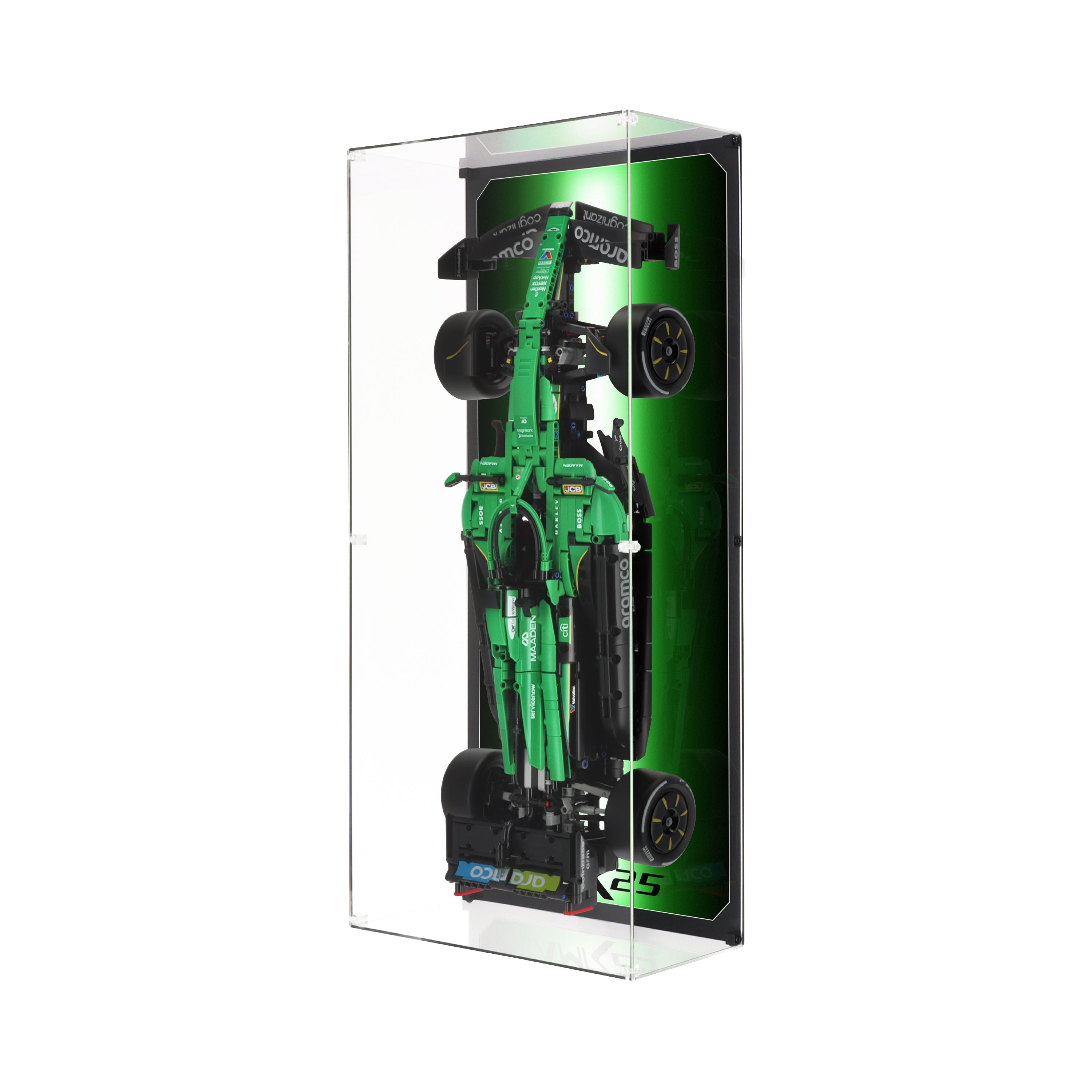 Wall Mounted Display Case for LEGO 42240 Aston Martin Aramco AMR25 F1® Car