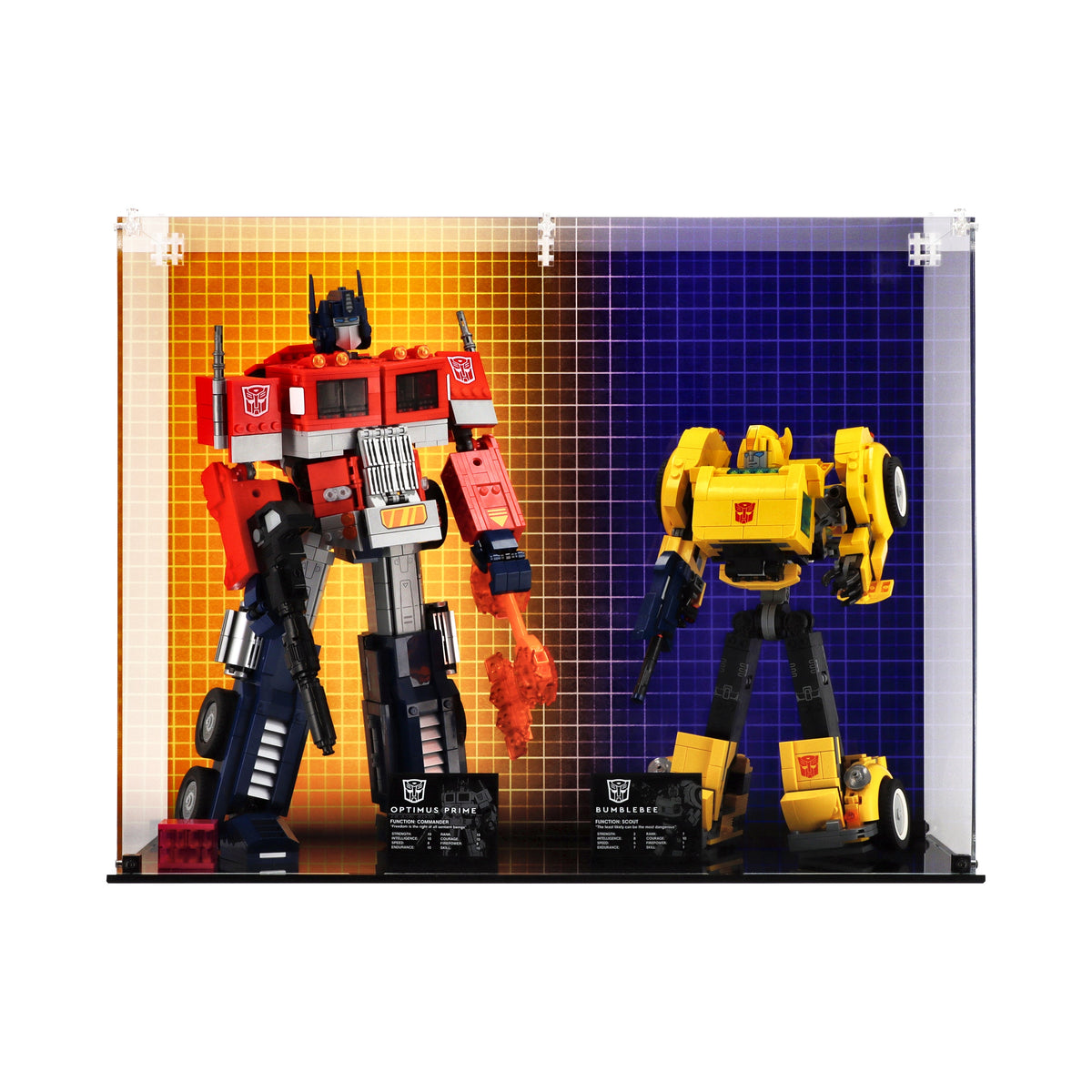 Lego 10338 Bumblebee & 10302 Optimus Prime - Display Case