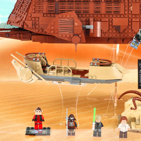 Lego 75397 Jabba's Sail Barge & 75396 Desert Skiff & Sarlacc Pit - Display Case