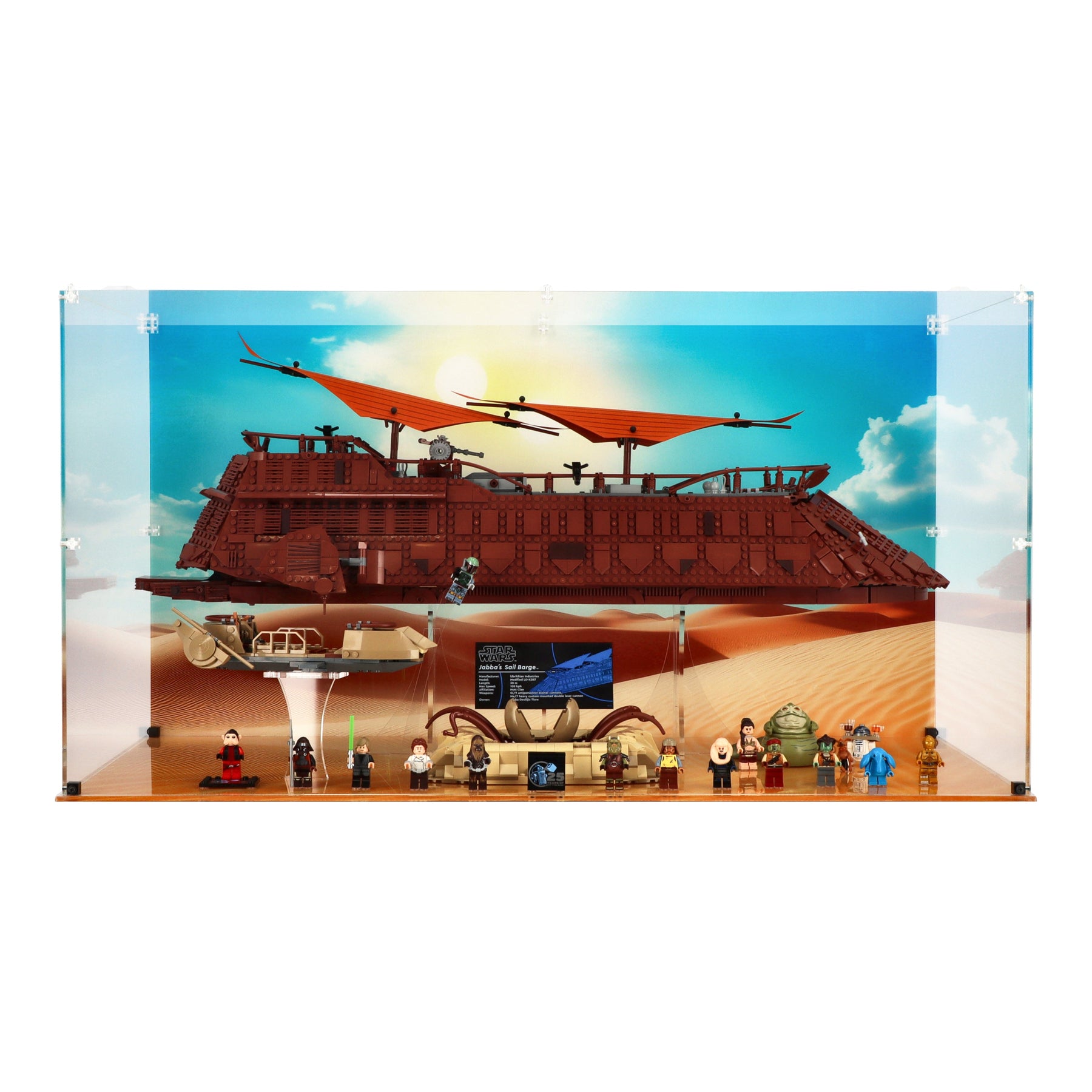 Lego 75397 Jabba's Sail Barge & 75396 Desert Skiff & Sarlacc Pit - Display Case