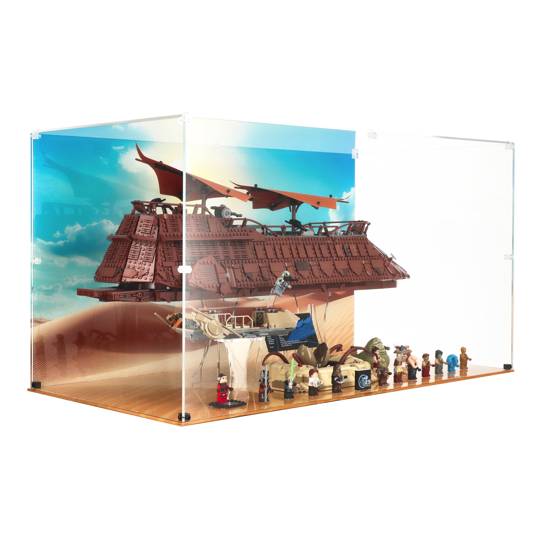 Lego 75397 Jabba's Sail Barge & 75396 Desert Skiff & Sarlacc Pit - Display Case