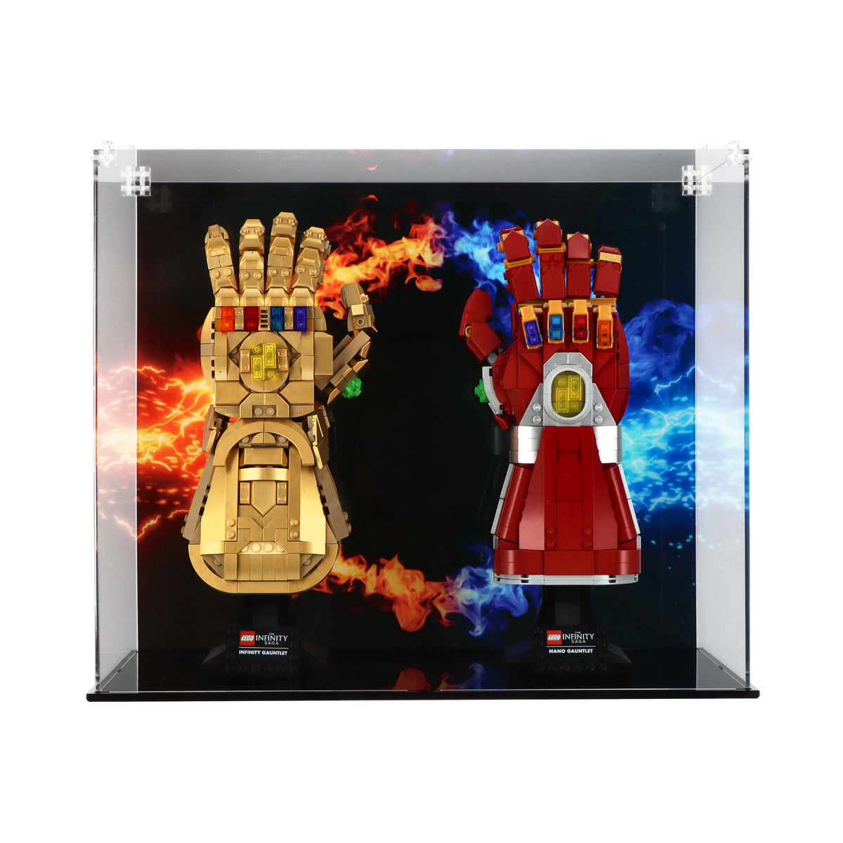 Lego 76191 Infinity Gauntlet & Lego 76223 Nano Gauntlet - Display Case