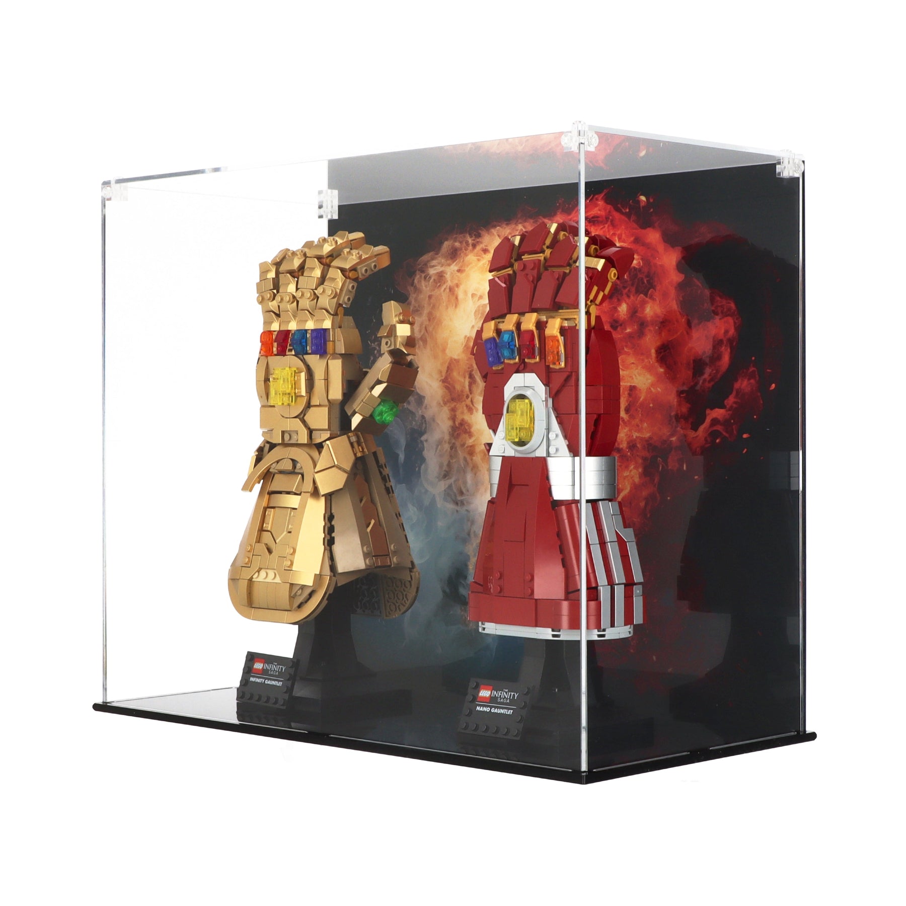 Lego 76191 Infinity Gauntlet & Lego 76223 Nano Gauntlet - Display Case