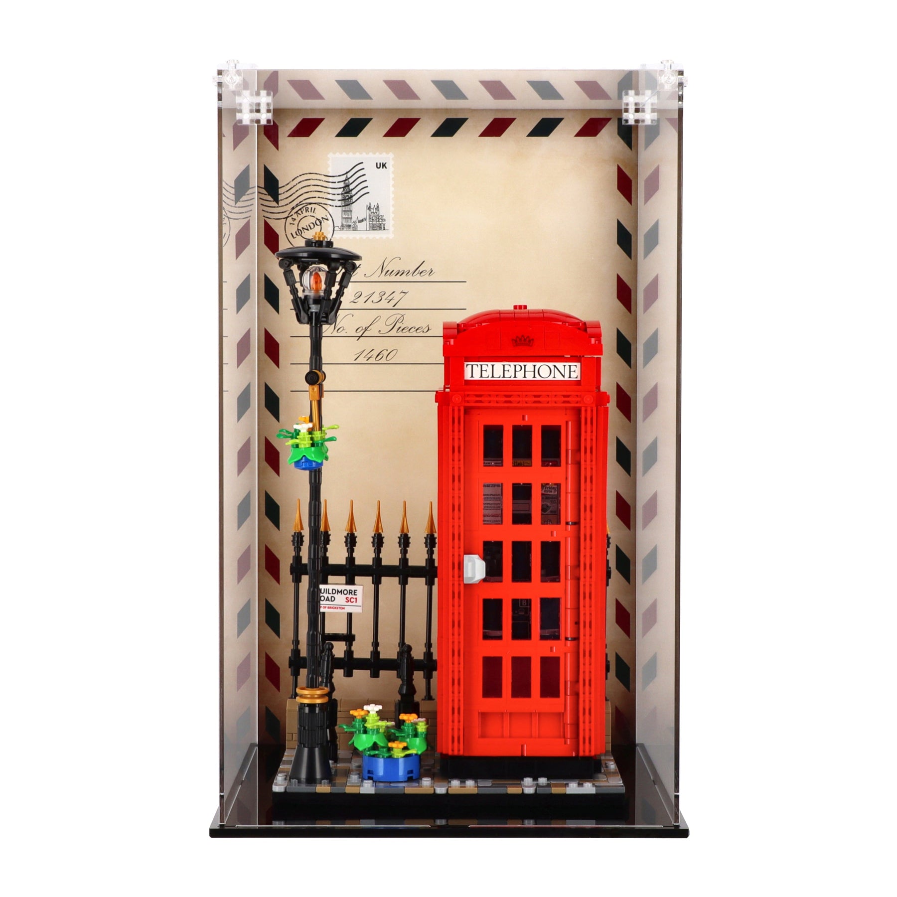 Lego 21347 Red London Telephone Box - Display Case