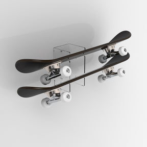 Clear Double Skateboard Hanging Brackets / Mounts Deck