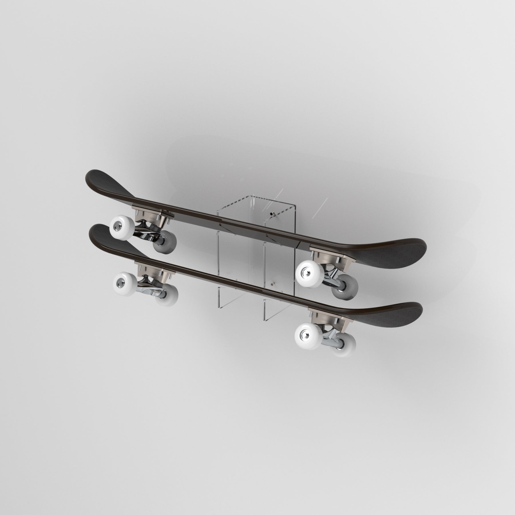 Clear Double Skateboard Hanging Brackets / Mounts Deck