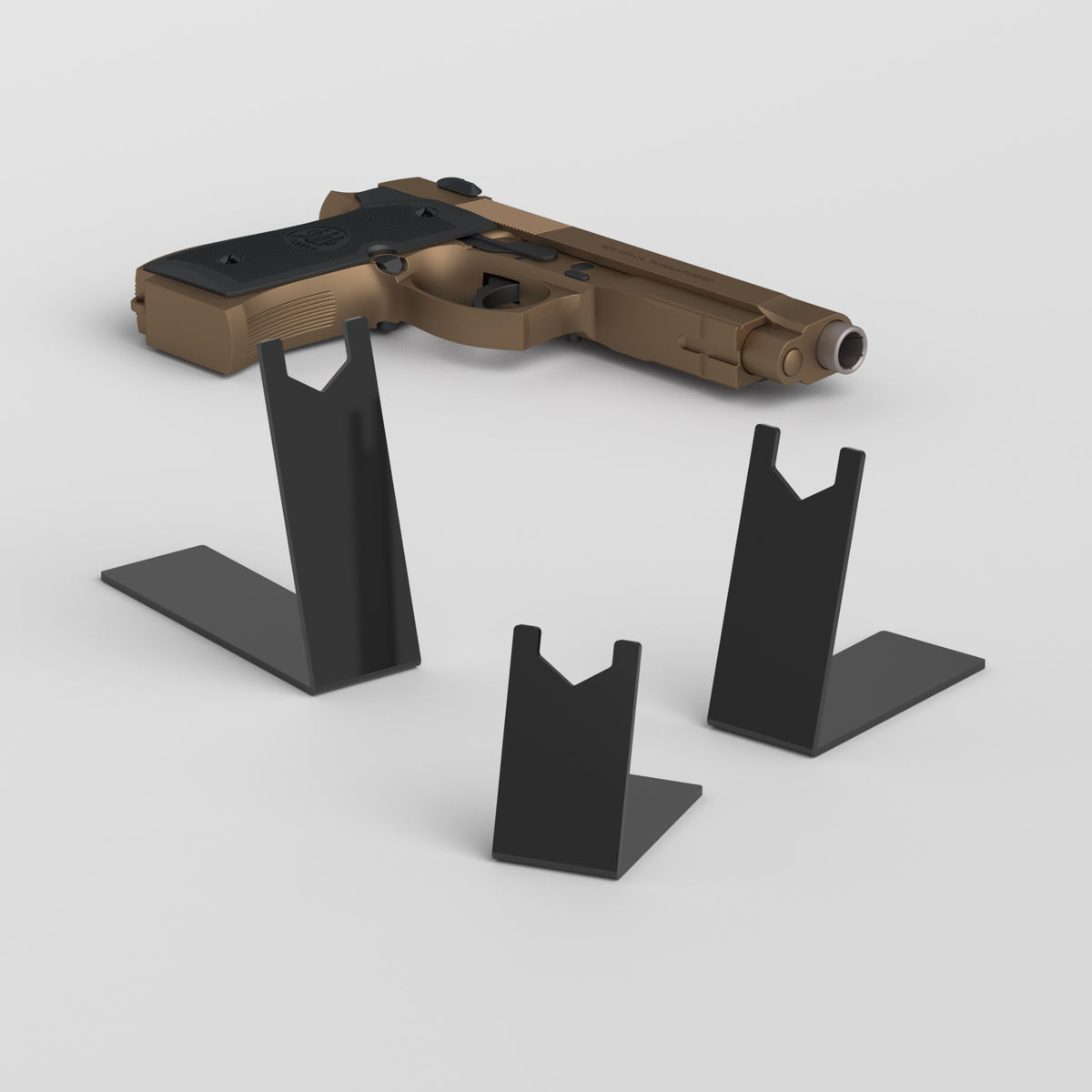 Premium Pistol Revolver Display Stand - Black - PW-09